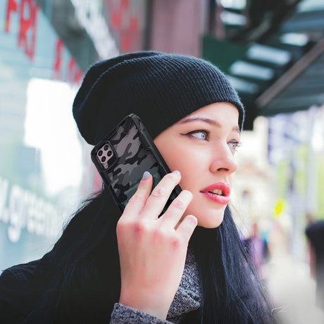 Противоударен Хибриден Калъф за Huawei P40 Lite, Ringke Fusion X Camouflage Case, Черен (6)