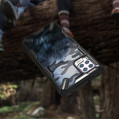 Противоударен Хибриден Калъф за Huawei P40 Lite, Ringke Fusion X Camouflage Case, Черен (7)