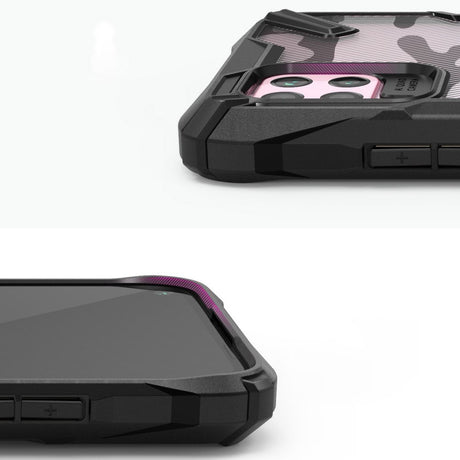 Противоударен Хибриден Калъф за Huawei P40 Lite, Ringke Fusion X Camouflage Case, Черен (5)