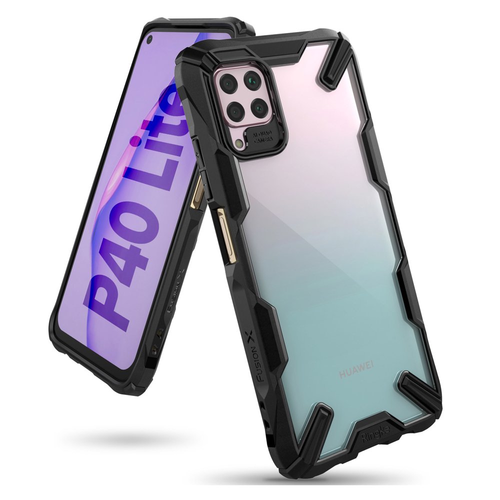 Противоударен Хибриден Калъф за Huawei P40 Lite, Ringke Fusion X Case, Черен