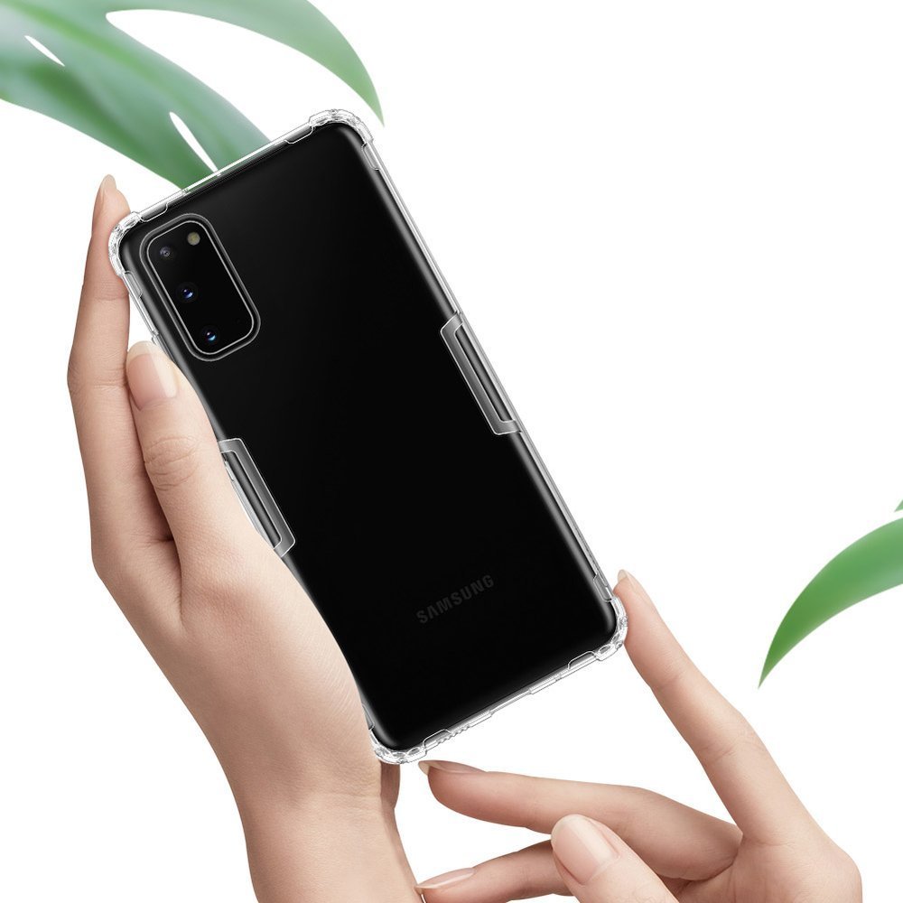 Противоударен Силиконов Калъф за Samsung S20, Nillkin Shockproof Case, Прозрачен (10)