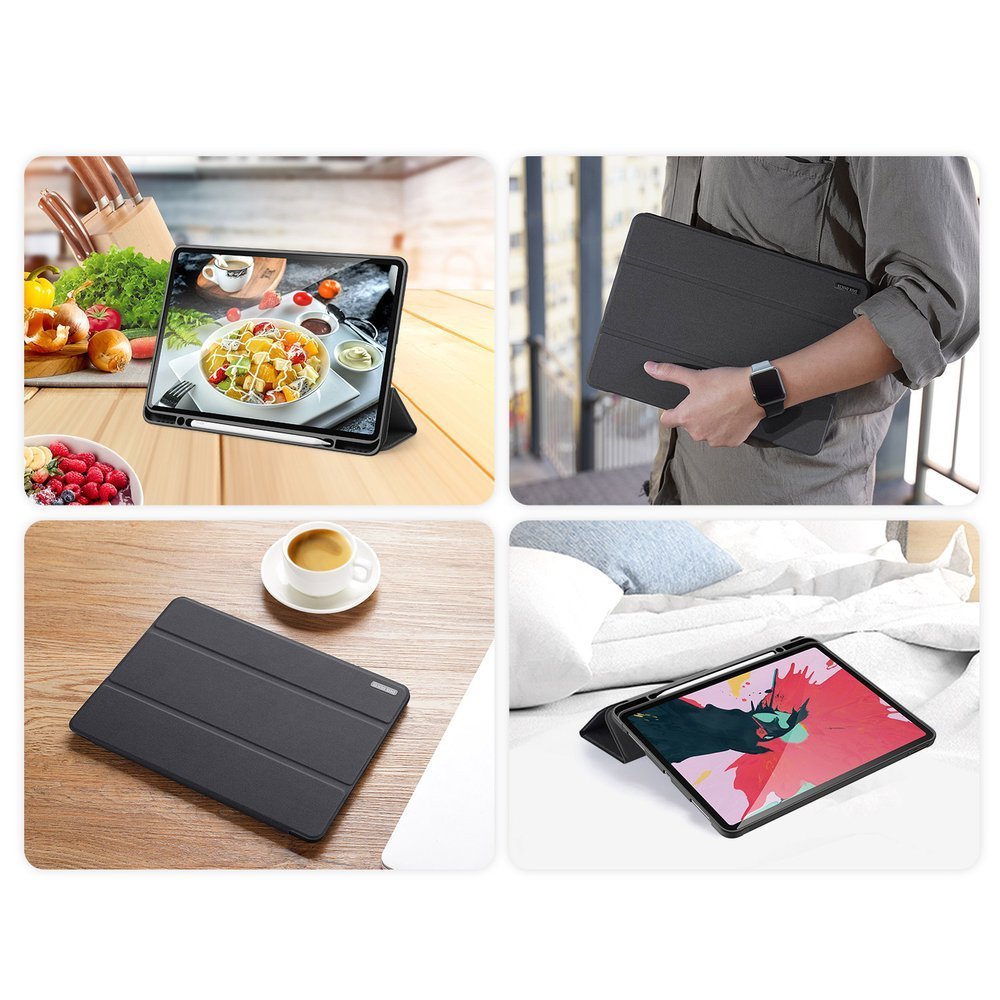 Калъф с Pen Поставка за iPad Pro 12.9" 2022-2018/ Air 13, Dux Ducis Domo Case, Черен (9)