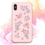 Калъф с Камъни Swarowski за iPhone XS/X, Kingxbar Petal Case, Розов