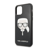 Луксозен Калъф за iPhone 11 Pro, Karl Lagerfeld Iconic Glitter Head Case, Черен (2)