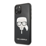 Луксозен Калъф за iPhone 11 Pro, Karl Lagerfeld Iconic Glitter Head Case, Черен (4)