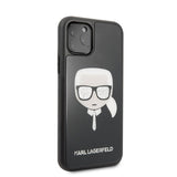 Луксозен Калъф за iPhone 11 Pro, Karl Lagerfeld Iconic Glitter Head Case, Черен (3)