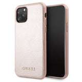 Луксозен Кожен Калъф за iPhone 11 Pro, Guess Leather Case, Розов