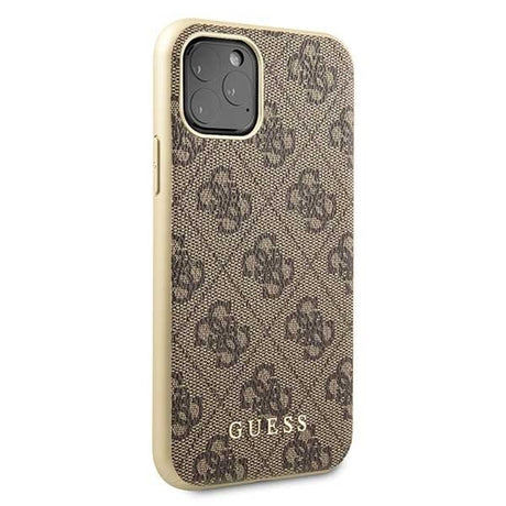 Луксозен Кожен Калъф за iPhone 11 Pro, Guess Charms Case, Кафяв (2)