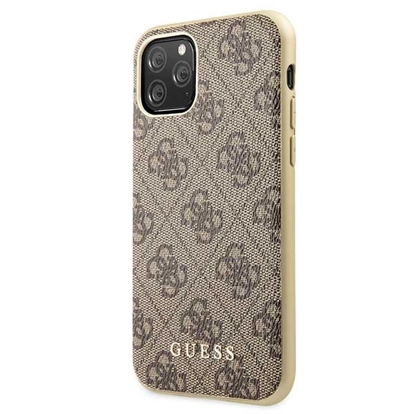Луксозен Кожен Калъф за iPhone 11 Pro, Guess Charms Case, Кафяв (4)
