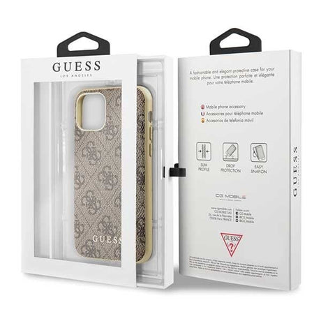Луксозен Кожен Калъф за iPhone 11 Pro, Guess Charms Case, Кафяв (7)