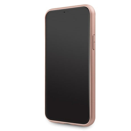 Луксозен Кожен Калъф за iPhone 11 Pro, Guess Leather Case, Розов (5)