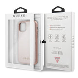 Луксозен Кожен Калъф за iPhone 11 Pro, Guess Leather Case, Розов (6)