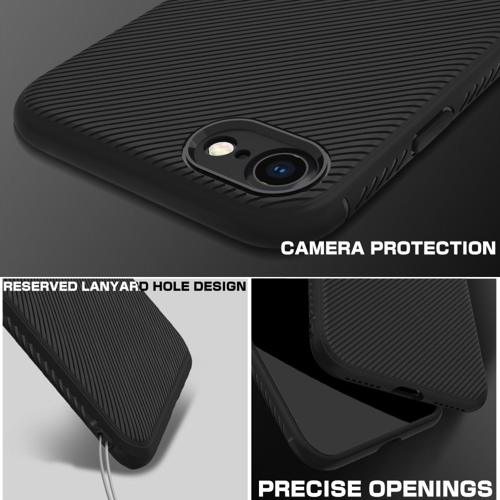 Силиконов Калъф за iPhone SE 2022/2020 8/7, Twill Case, Черен (7)