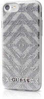 Луксозен Силиконов Калъф за iPhone SE 2022/2020 8/7, Guess Aztec Tribal Scin Case, Сребрист