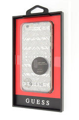 Луксозен Силиконов Калъф за iPhone SE 2022/2020 8/7, Guess Aztec Tribal Scin Case, Сребрист (4)
