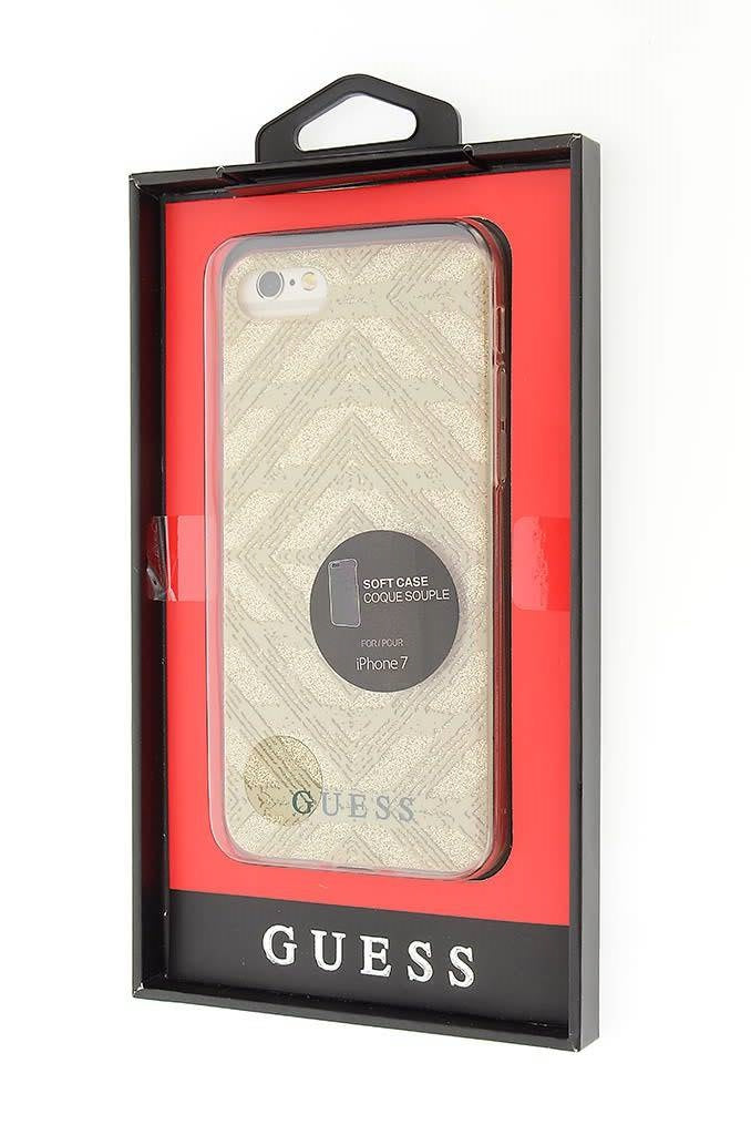 Луксозен Силиконов Калъф за iPhone 6/6s, Guess Aztec Tribal Scin Case, Златист (2)