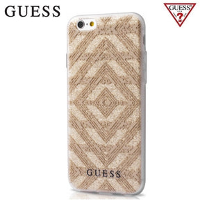 Луксозен Силиконов Калъф за iPhone SE 2022/2020 8/7, Guess Aztec Tribal Scin Case, Златист