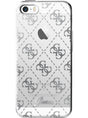 Луксозен Силиконов Калъф за iPhone SE/5s/5, Guess Silicone Case, Сребрист