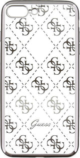 Луксозен Силиконов Калъф за iPhone SE/5s/5, Guess Silicone Case, Сребрист (2)