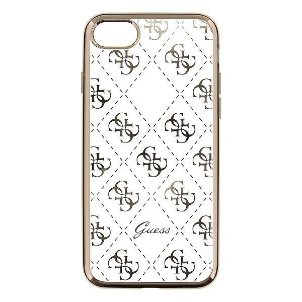 Луксозен Силиконов Калъф за iPhone SE/5s/5, Guess Silicone Case, Златист (2)