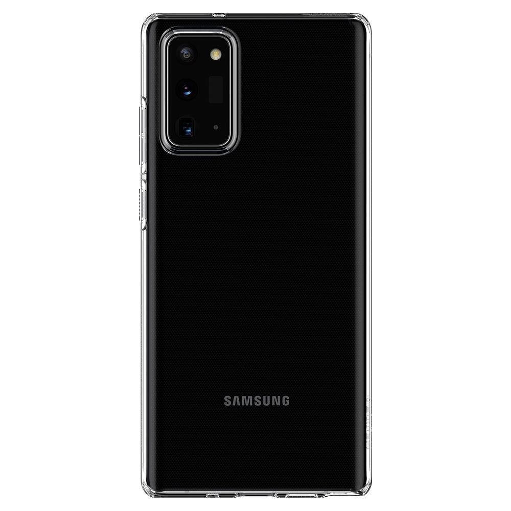 Противоударен Силиконов Калъф за Samsung Note 20, Spigen Liquid Crystal Case, Прозрачен (4)