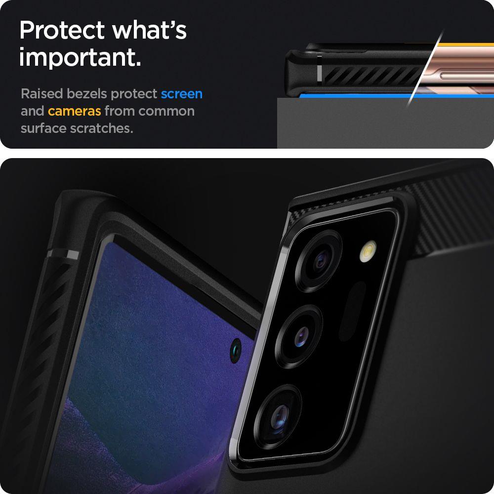 Противоударен Силиконов Калъф за Samsung Note 20 Ultra, Spigen Rugged Armor Case, Черен (5)
