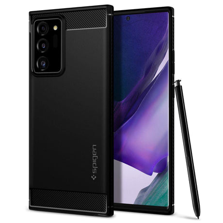 Противоударен Силиконов Калъф за Samsung Note 20 Ultra, Spigen Rugged Armor Case, Черен