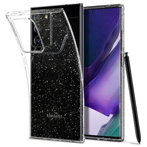 Противоударен Блестящ Калъф за Samsung Note 20, Spigen Liquid Crystal Glitter Quartz Case, Прозрачен