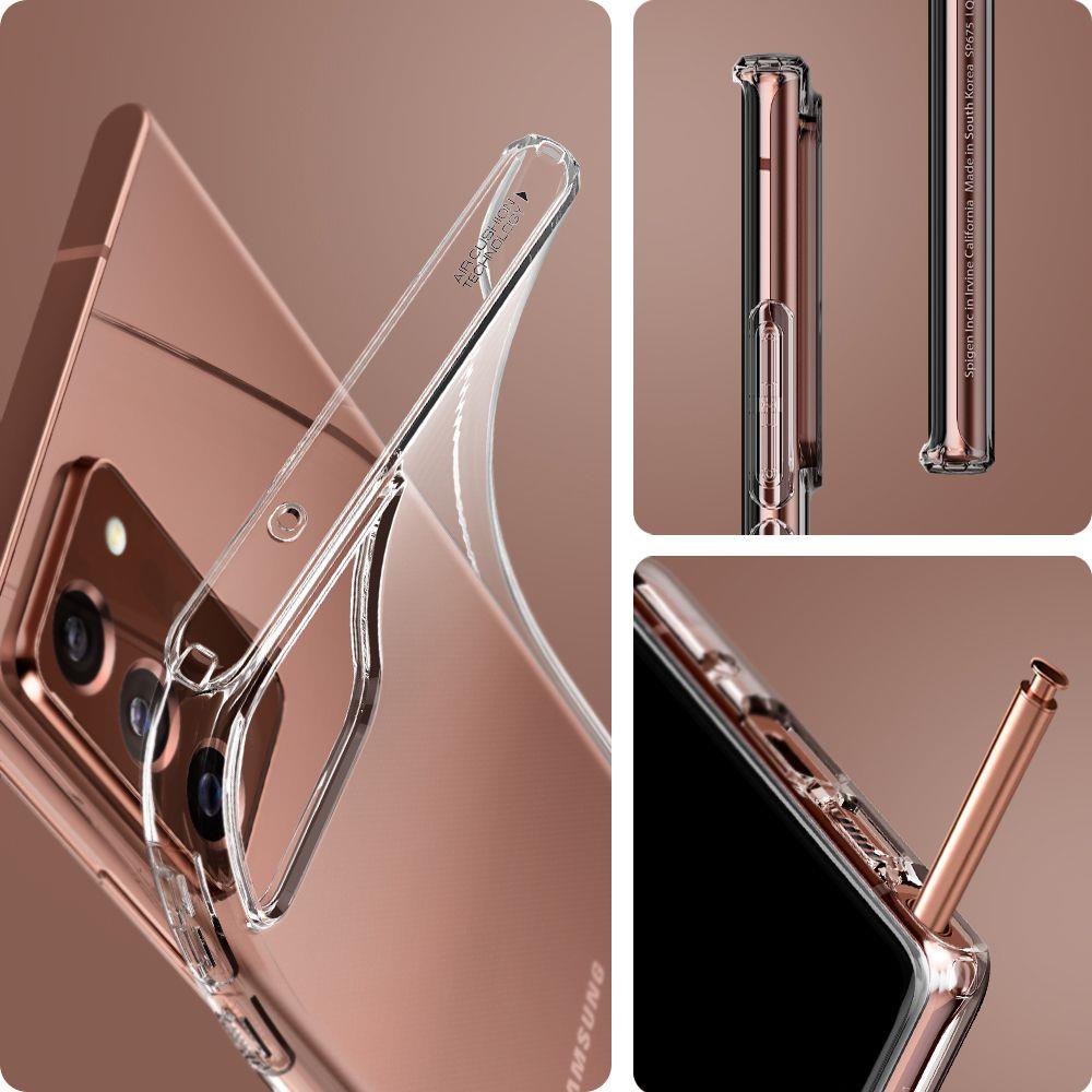 Противоударен Силиконов Калъф за Samsung Note 20 Ultra, Spigen Liquid Crystal Case, Прозрачен (4)