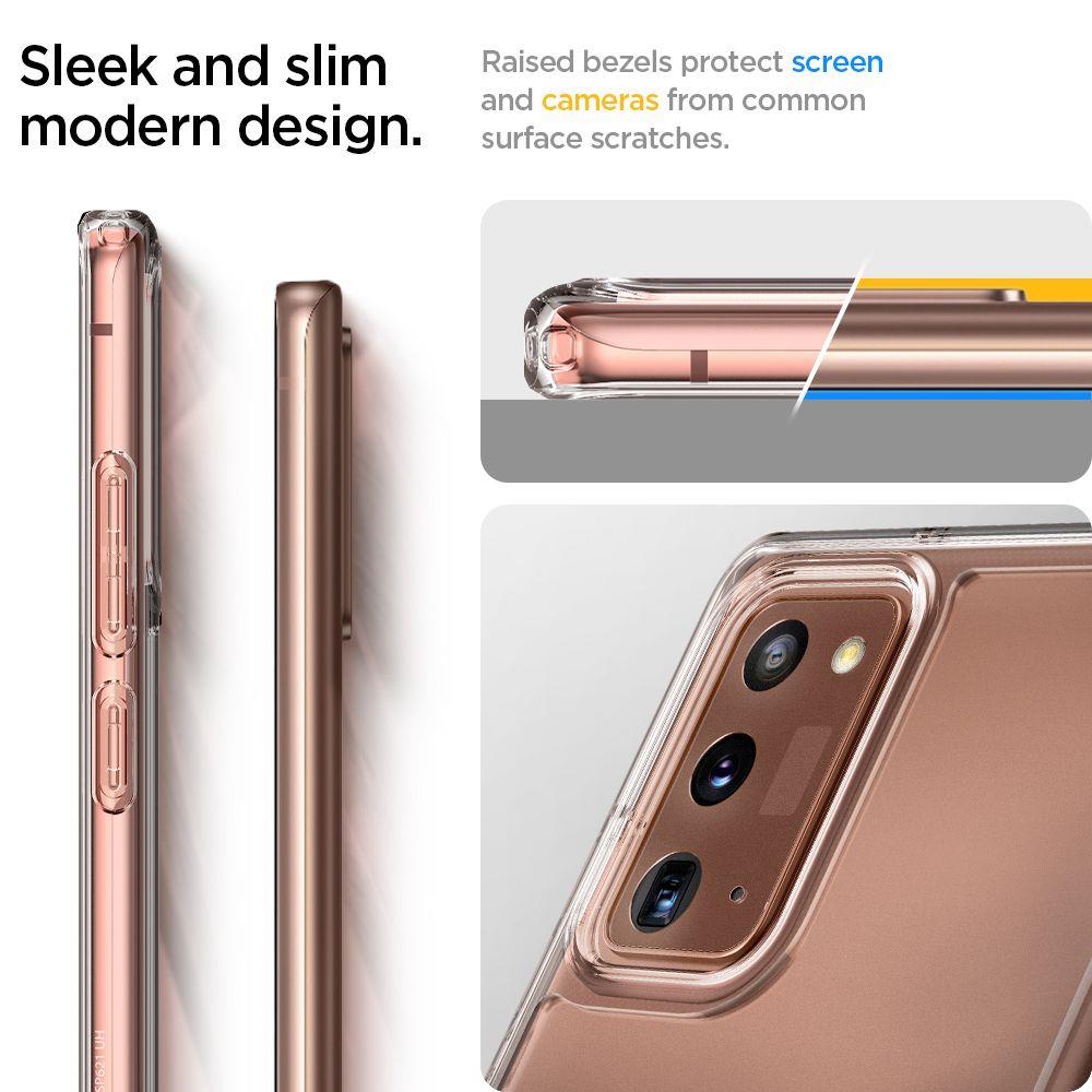 Противоударен Хибриден Калъф за Samsung Note 20, Spigen Ultra Hybrid Case, Прозрачен (5)