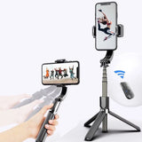 Блутут Селфи Стик с Трипод и Стабилизация, Gimbal Controll Wireless Stand, Черен