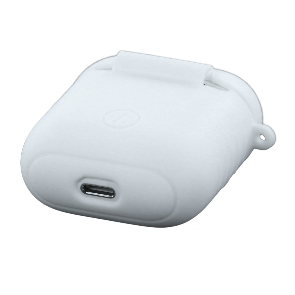 Калъф за Слушалки за Apple AirPods, Silicone Case & Carabiner, Бял (5)