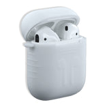Калъф за Слушалки за Apple AirPods, Silicone Case & Carabiner, Бял