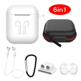 Калъф/Сет за Слушалки Apple AirPods, Silicone Case, Бял