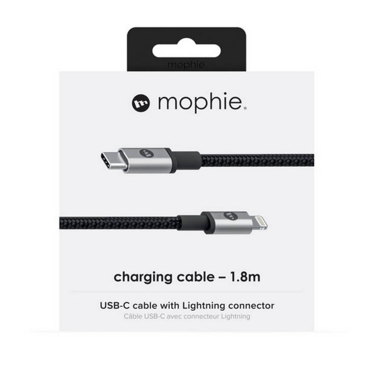 USB-C Кабел за iPhone, Mophie (Lightning) 1m, Черен