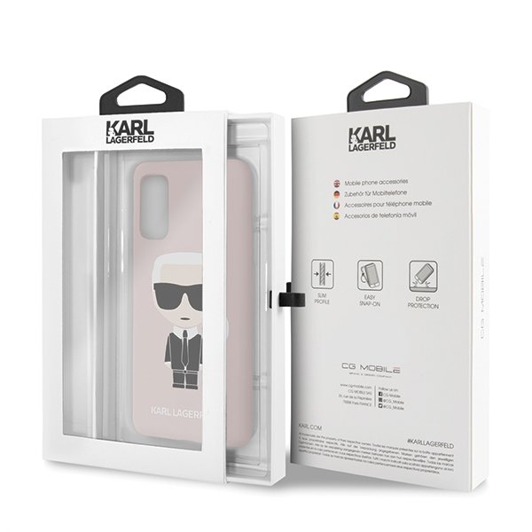 Луксозен Калъф за Samsung S20, Karl Lagerfeld Silicone Iconic Case, Розов (5)
