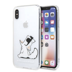 Луксозен Калъф за iPhone XS/X, Karl Lagerfeld Choupette Fun Case, Прозрачен