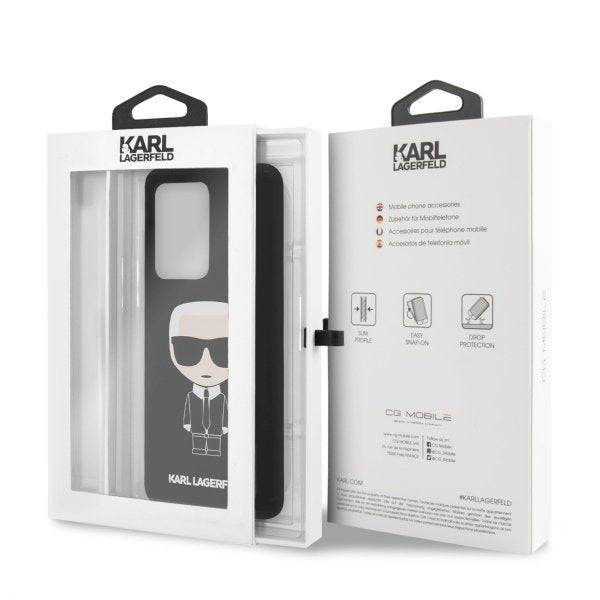 Луксозен Калъф за Samsung S20 Ultra, Karl Lagerfeld Silicone Iconic Case, Черен (6)