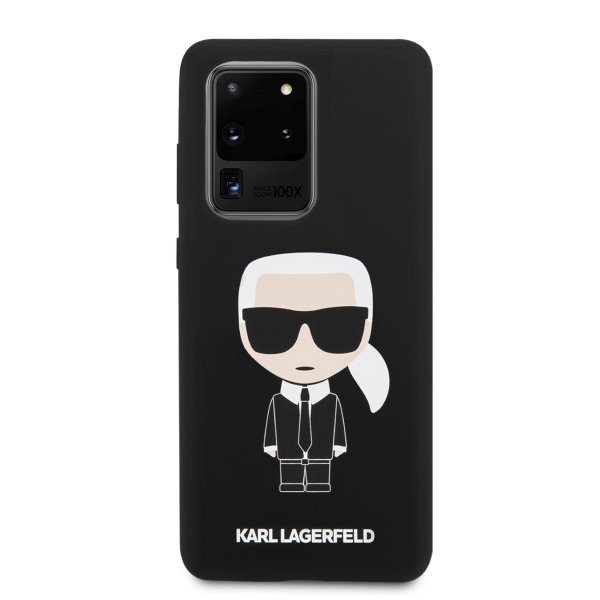 Луксозен Калъф за Samsung S20 Ultra, Karl Lagerfeld Silicone Iconic Case, Черен (2)