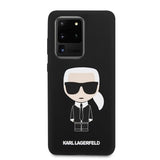 Луксозен Калъф за Samsung S20 Ultra, Karl Lagerfeld Silicone Iconic Case, Черен (2)