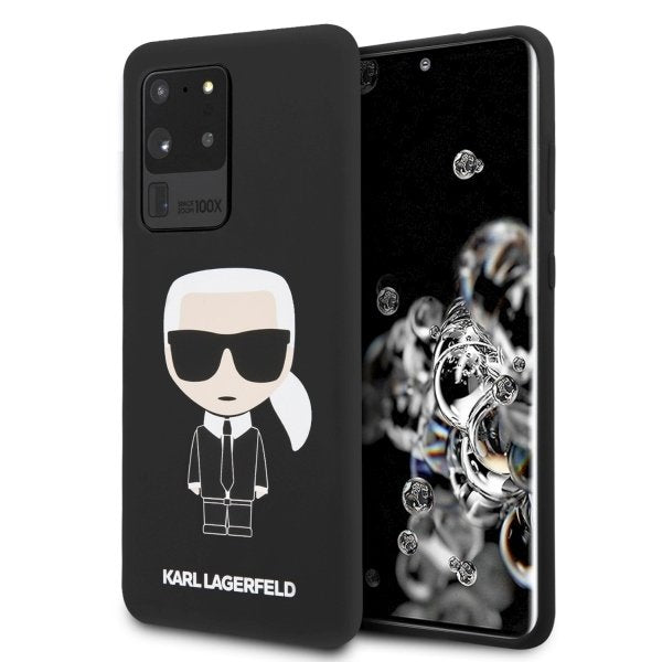Луксозен Калъф за Samsung S20 Ultra, Karl Lagerfeld Silicone Iconic Case, Черен