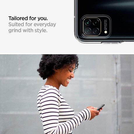 Противоударен Силиконов Калъф за Huawei P40 Lite, Spigen Liquid Crystal Case, Прозрачен (5)