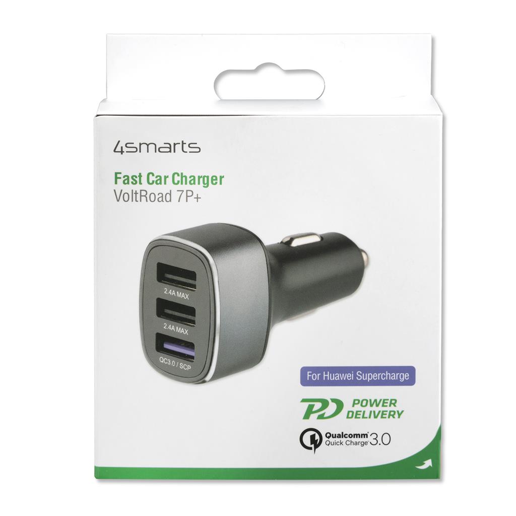 Бързо Зарядно за Кола, 4Smarts 12v Voltroad 7P+ Fast/Super Charger/PD 42w, Сив (5)