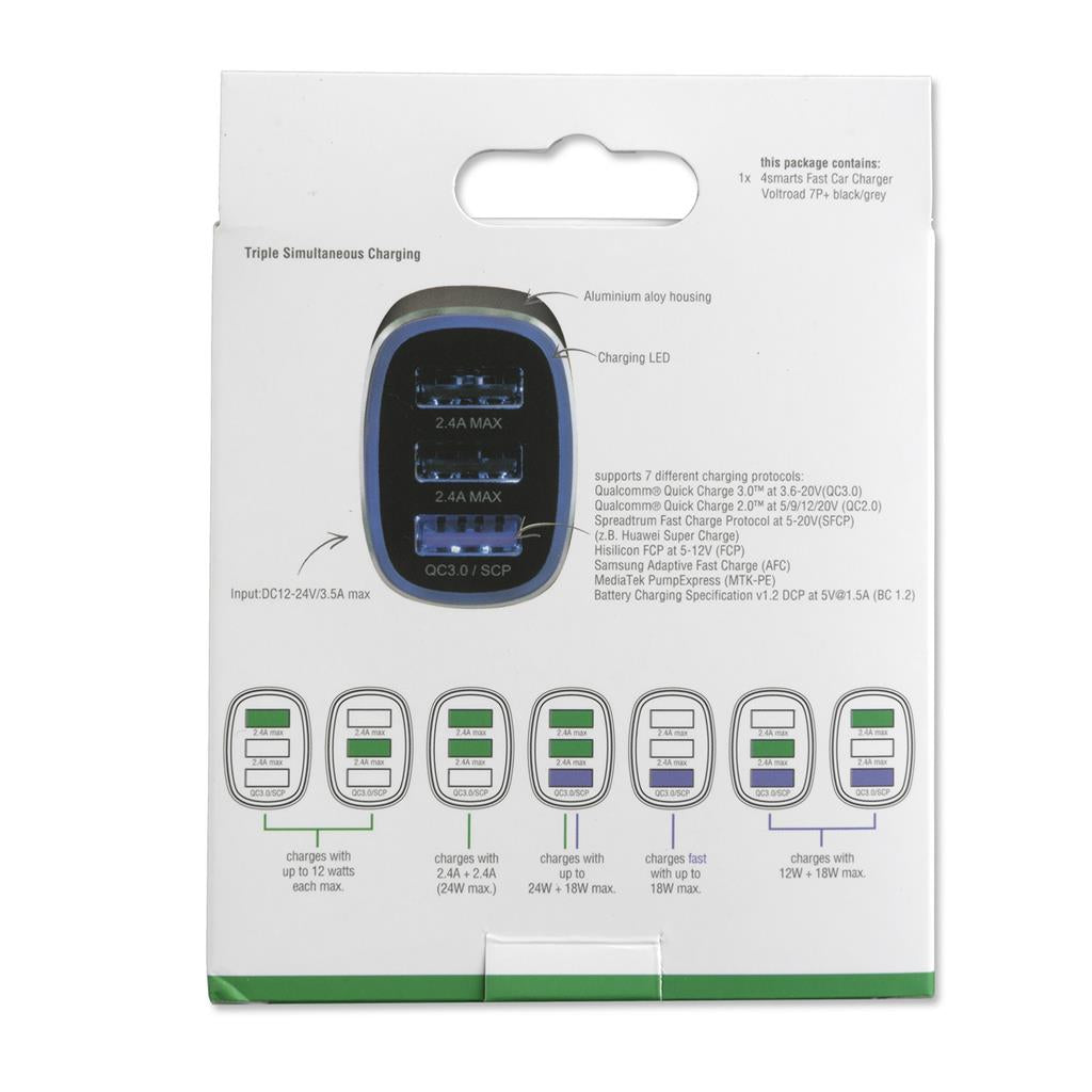 Бързо Зарядно за Кола, 4Smarts 12v Voltroad 7P+ Fast/Super Charger/PD 42w, Сив (6)