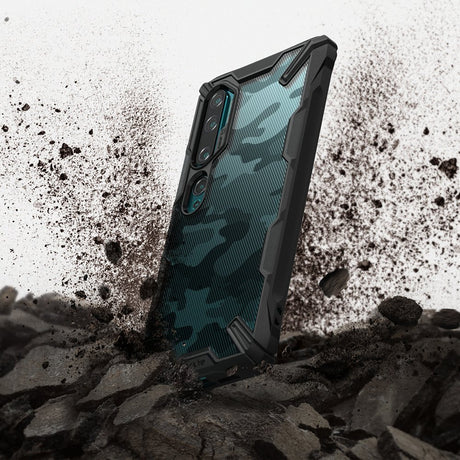 Противоударен Хибриден Калъф за Xiaomi Mi Note 10/Pro, Ringke Fusion X Camo Case, Черен (4)