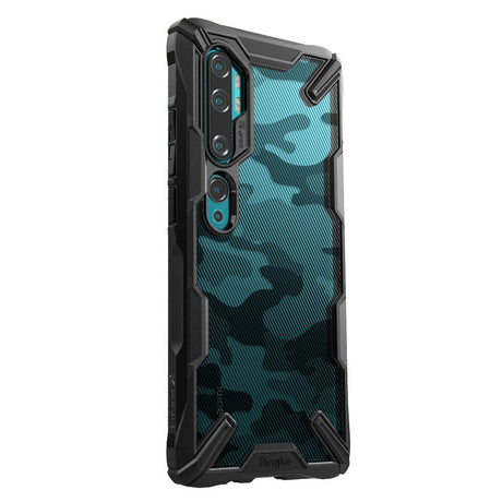 Противоударен Хибриден Калъф за Xiaomi Mi Note 10/Pro, Ringke Fusion X Camo Case, Черен (2)