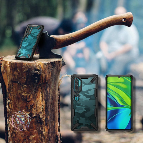 Противоударен Хибриден Калъф за Xiaomi Mi Note 10/Pro, Ringke Fusion X Camo Case, Черен (3)