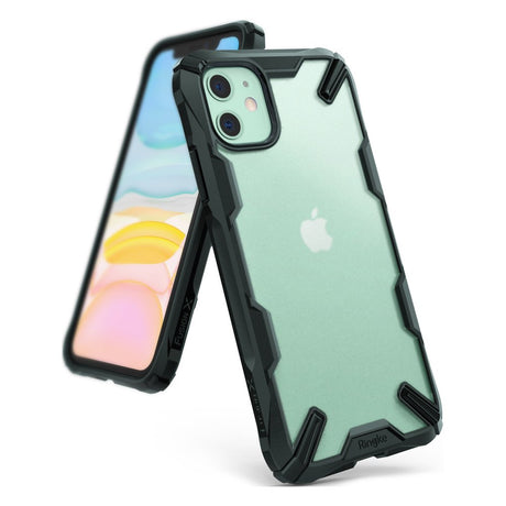 Противоударен Хибриден Калъф за iPhone 11, Ringke Fusion X Matte Case, Зелен