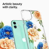 Калъф с Цветя за iPhone 11, Spigen Ciel Floral Case, Син (3)