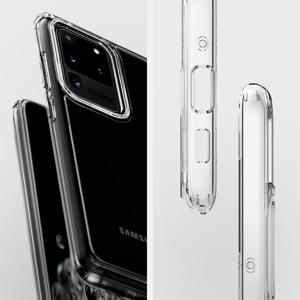 Противоударен Хибриден Калъф за Samsung S20 Ultra, Spigen Ultra Hybrid Case, Прозрачен (5)